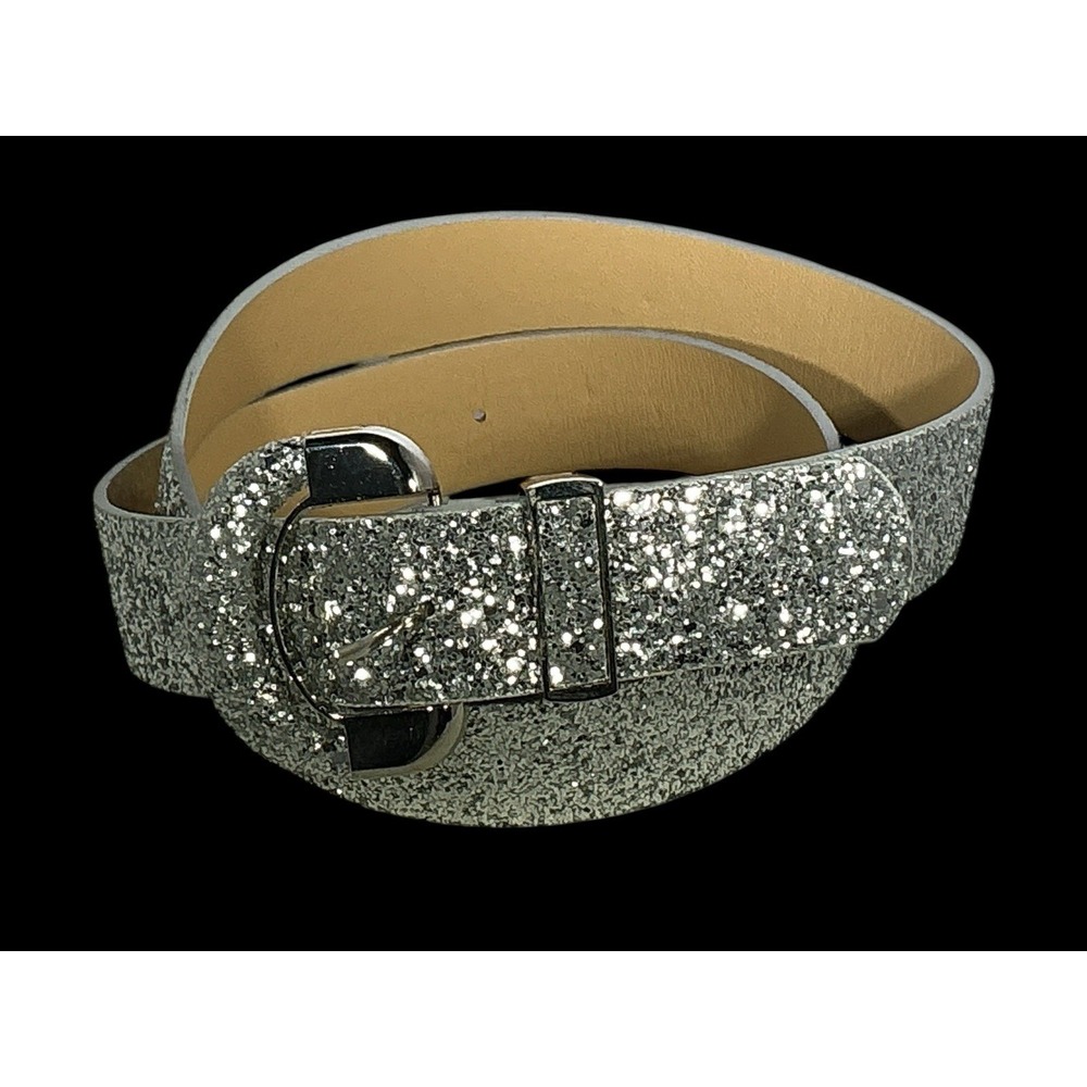 Sparkly Bling Silver Colored Belt‎ Glitter 46.5" Unbranded